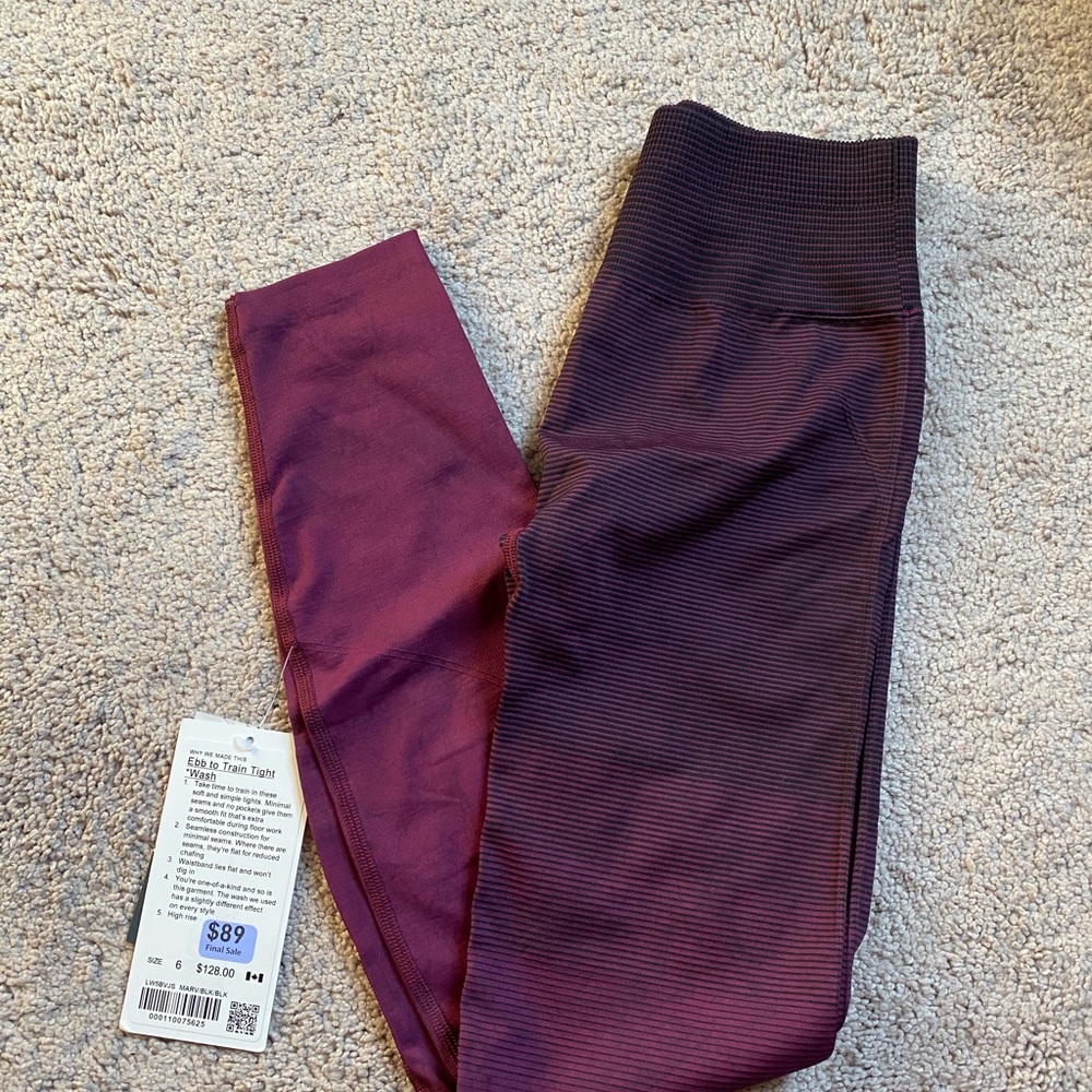 Lululemon NWT Ebb to Train Tight.